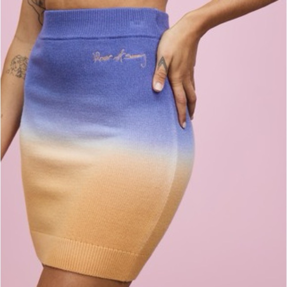 House of Sunny Desert Rose Indigo to Apricot Gradient Skirt